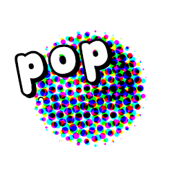 Popclimate logo, a very low-resolution halftone image of the earth